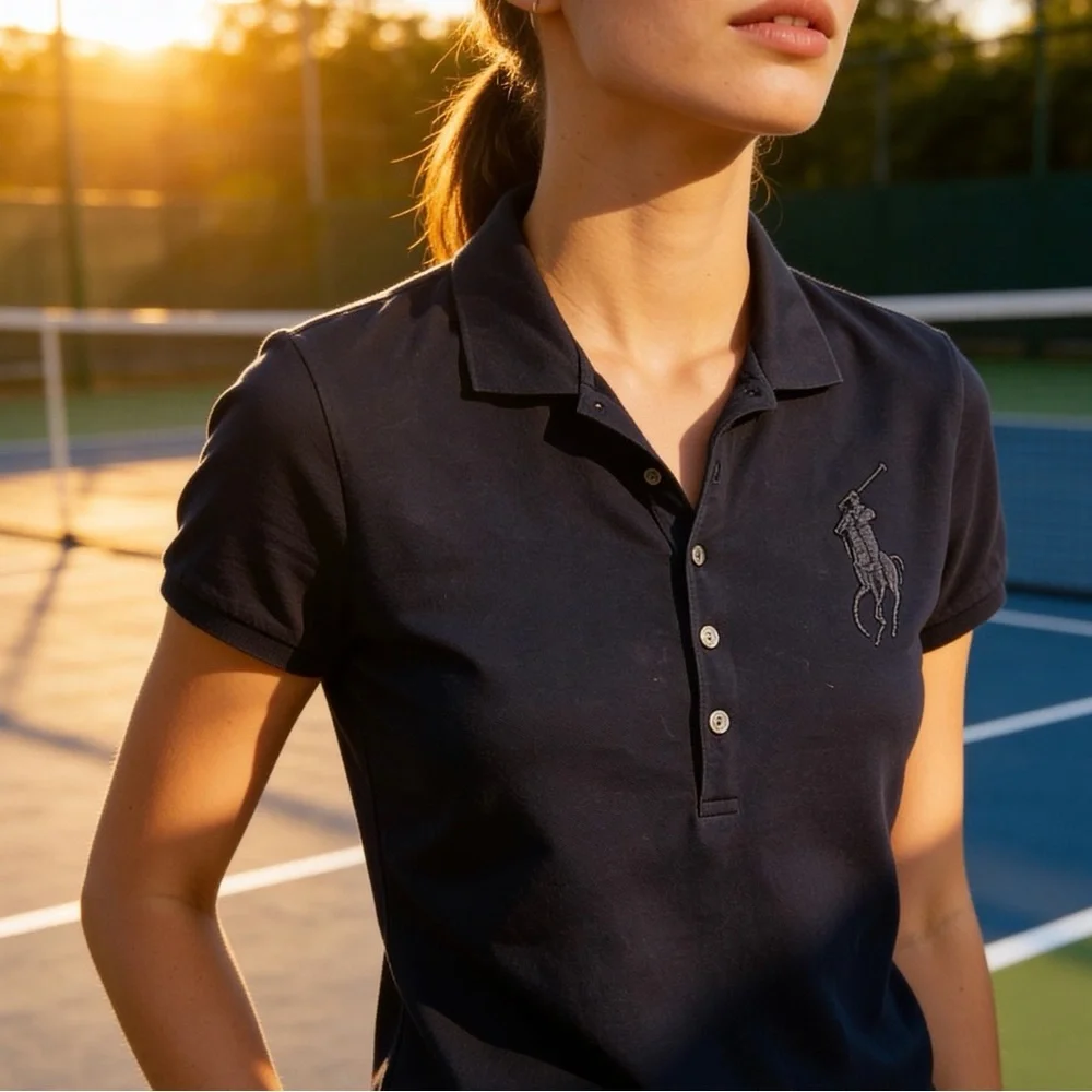 RL Big Pony Black Short Sleeve Top - Picture 2 of 11